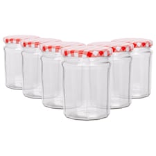 Argon Tableware Glass Jam Jars with Lids - 450ml - Pack of 6