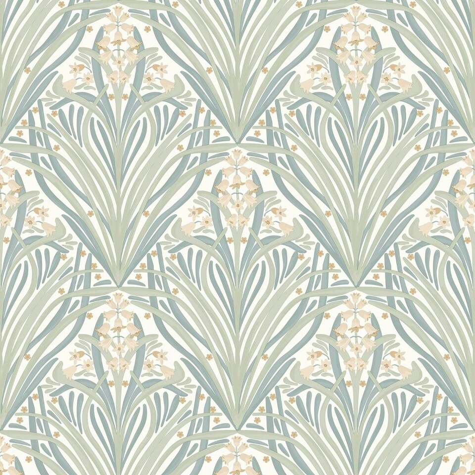 image 1 of Muriva Elegance Bellflowers Wallpaper - Cream/Sage - 10m x 53cm | Cream