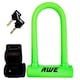 image 1 of AWE Silicone Hardened Steel 130mm x 210mm Bike Shackle U Lock with Keys Green