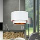 image 5 of Set of 2 Kozy - White and Gold 30cm Pendant Shades White | Gold