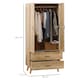 image 5 of HOMCOM 2 Door Wardrobe, Modern Deep Wardrobe with 2 Drawers and Hanging Rail for Bedroom, Flats, 80 x 54 x 180 cm, Natural