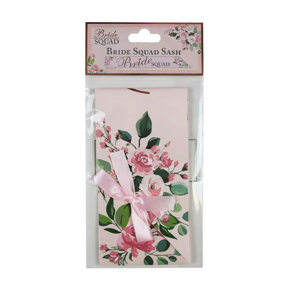 image 1 of Pack of 6 Pack of 4 Bride Squad Paper Sashes