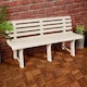 image 6 of 3-Seater Garden Outdoor Plastic Bench - 74x145x49cm | White | 1