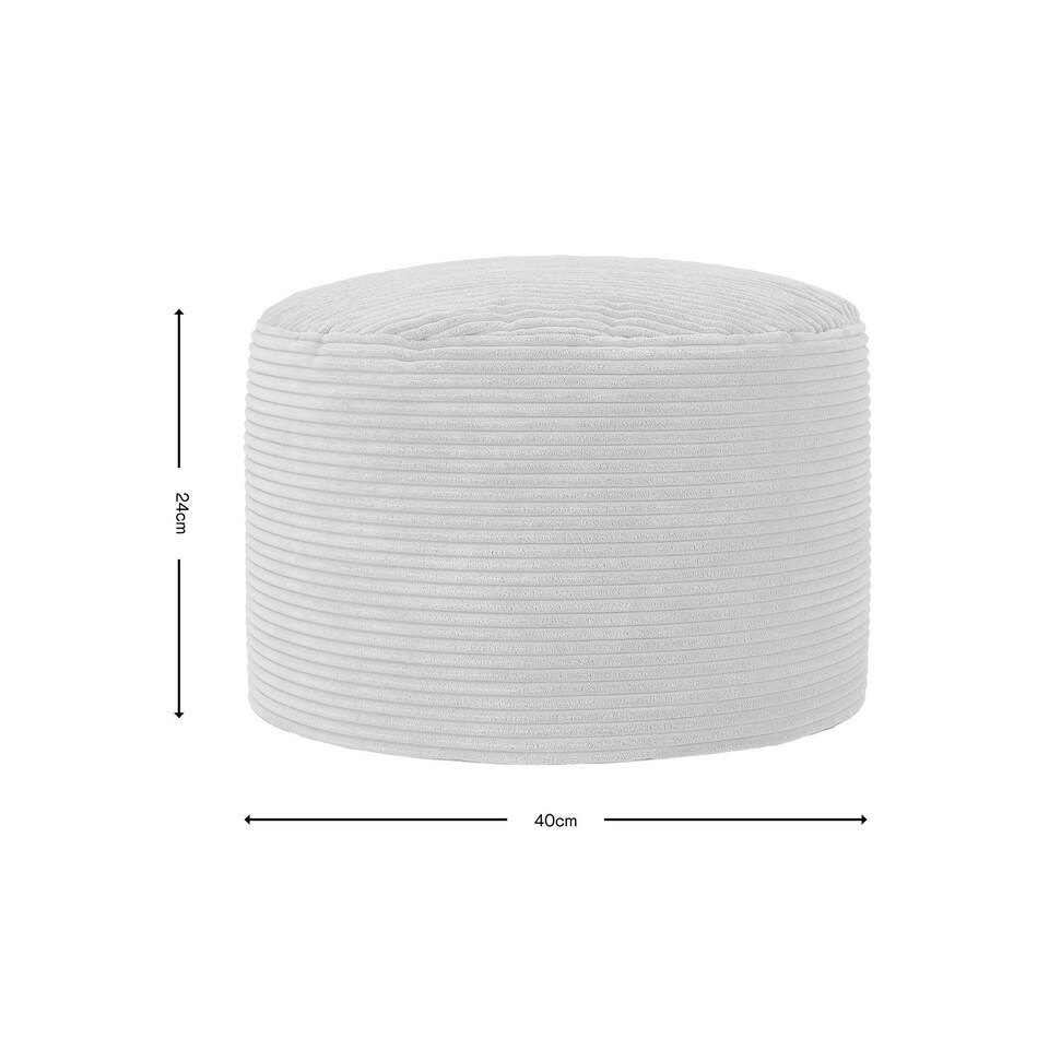 image 1 of icon Frankie Beanbag Footstool Corduroy Charcoal Grey