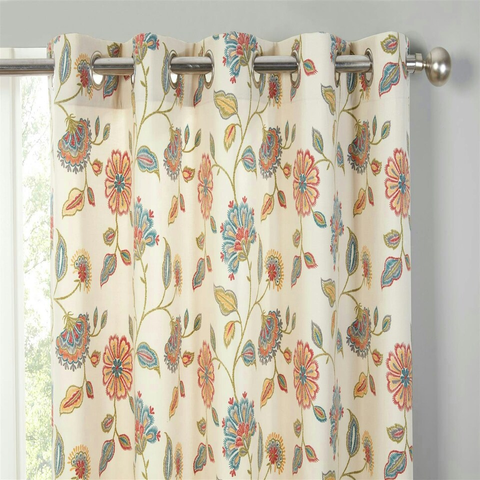image 1 of Shelley Eyelet Curtains - Multi - 229x229cm