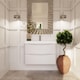 image 2 of Balterley Arch Modern Bathroom Wall Hung 2 Drawer Vanity Unit & Ceramic Basin | White | Satin White