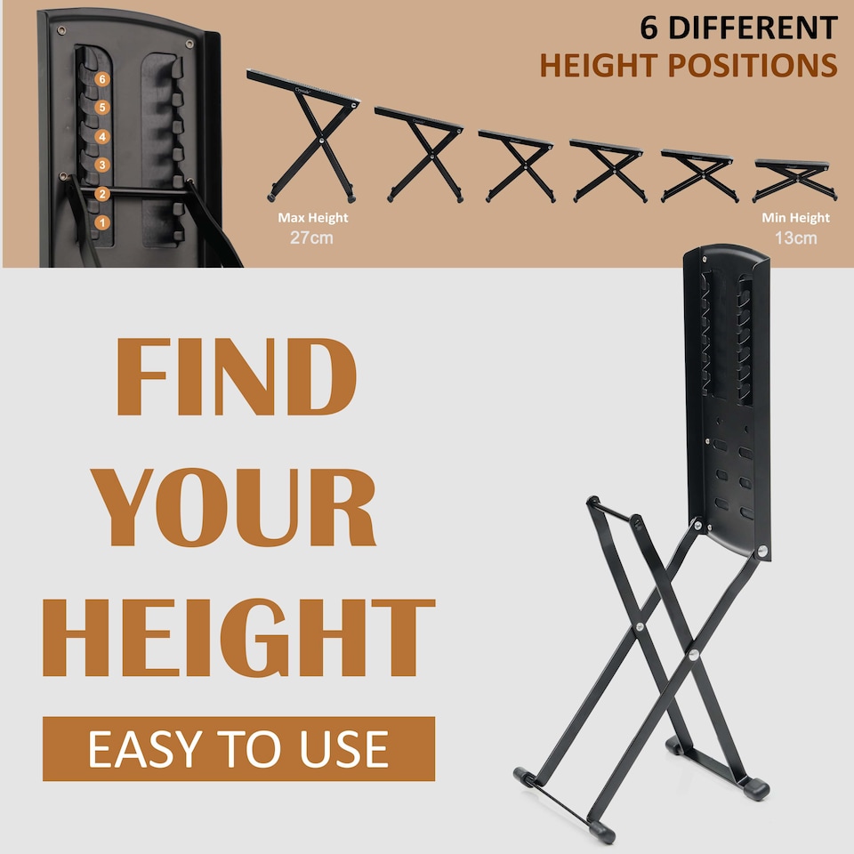 image 1 of Adjustable Guitar Footrest Classical Acoustic Footstool Stand for Musicians