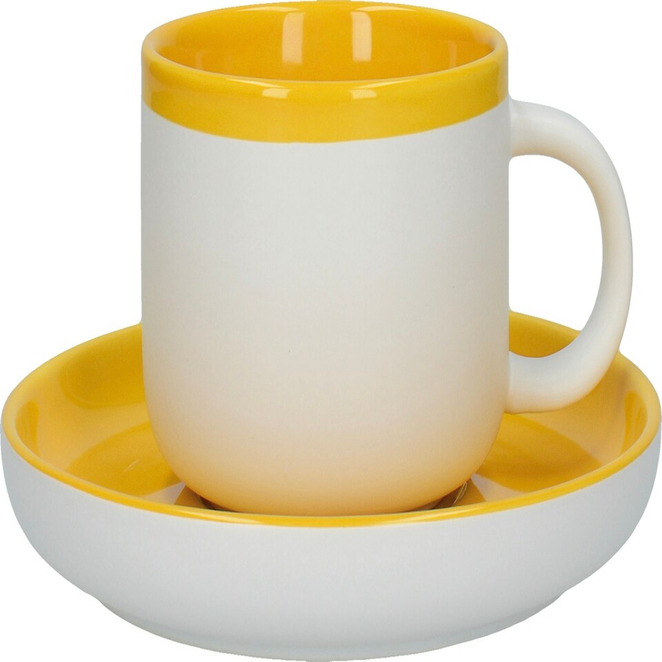 La Cafetiere Barcelona Mustard 250ml Tea Cup And Saucer Tesco Groceries