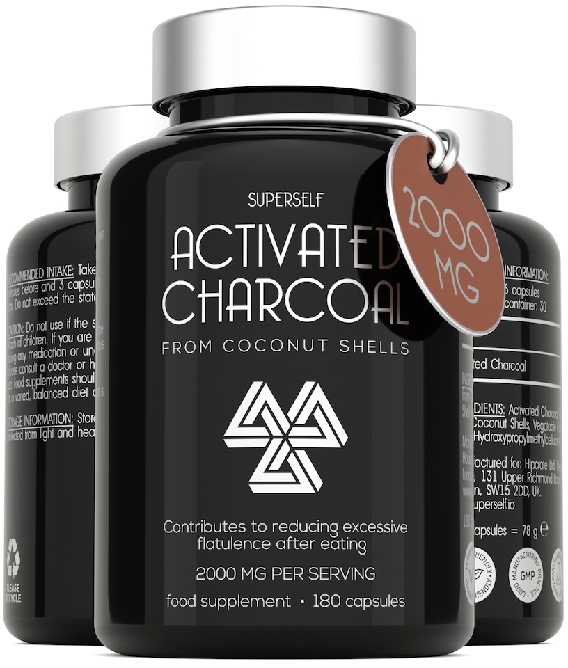 image 1 of SuperSelf Activated Charcoal 2000mg 180 Capsules