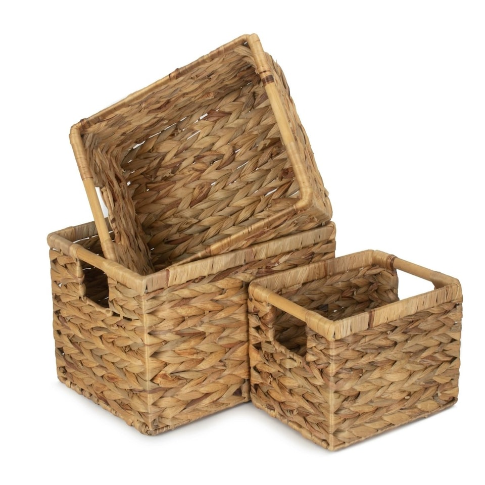 image 1 of Nordic Water Hyacinth Storage Basket Brown | Brown | M