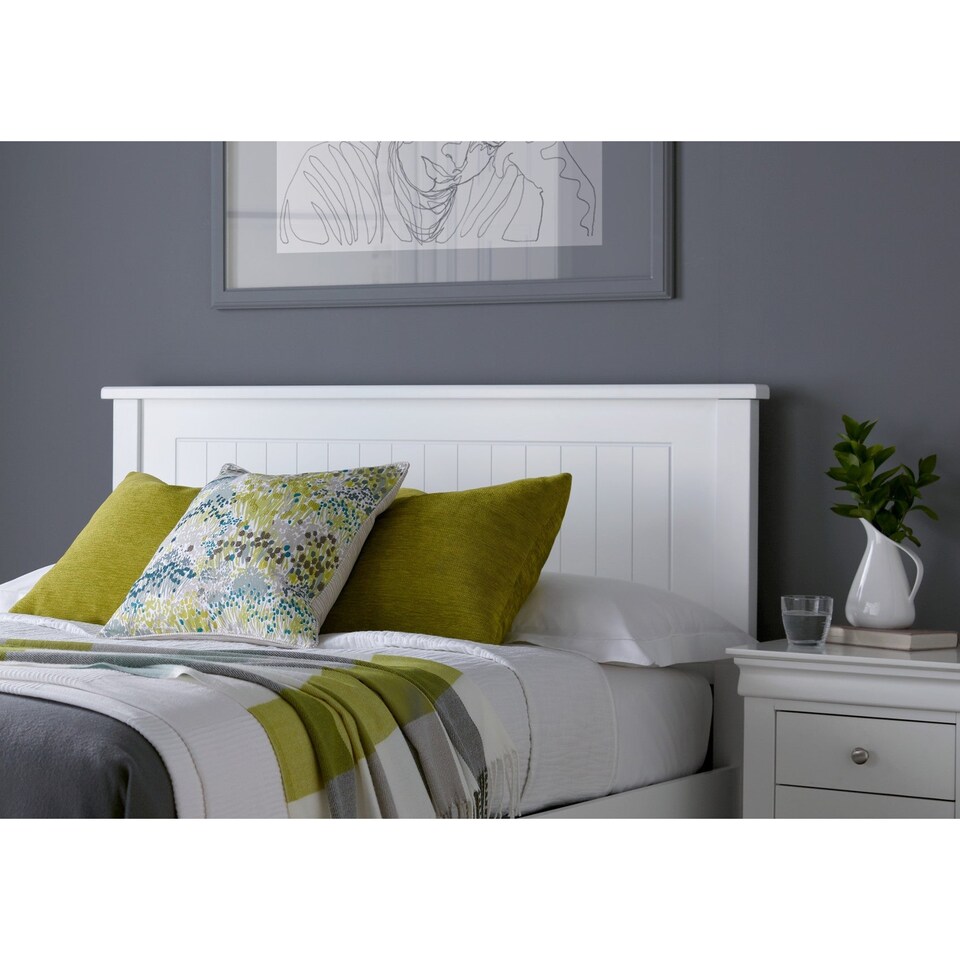 image 1 of Painted Wood King Size Ottoman Bed  in White
