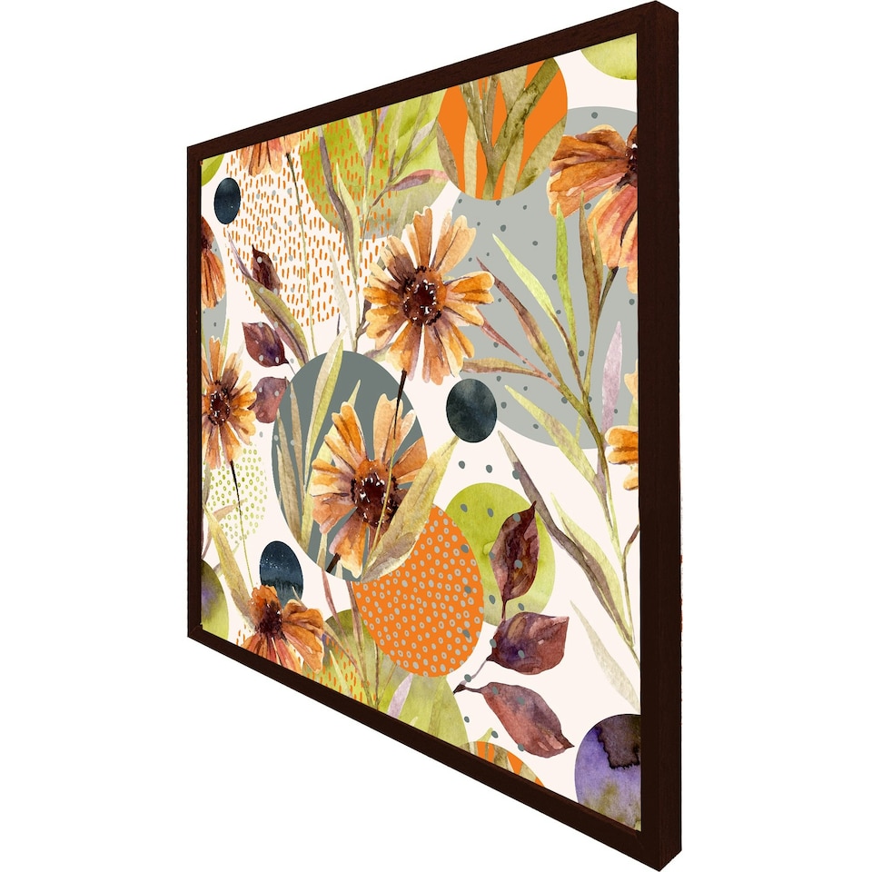 image 1 of Autumn flowers (Picture Frame) Brown | XL