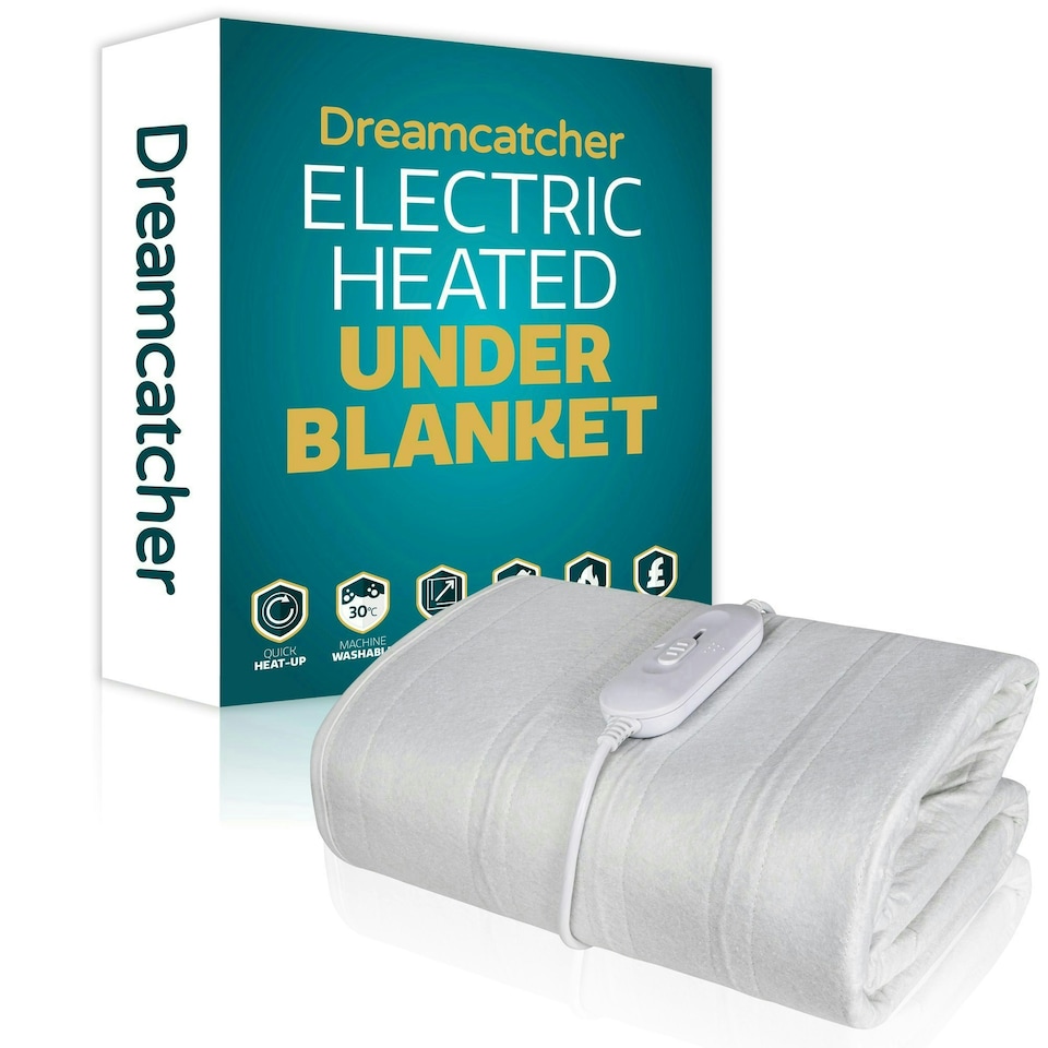 image 1 of Dreamcatcher King Size Electric Under Blanket Heated Fitted Cover Single Control