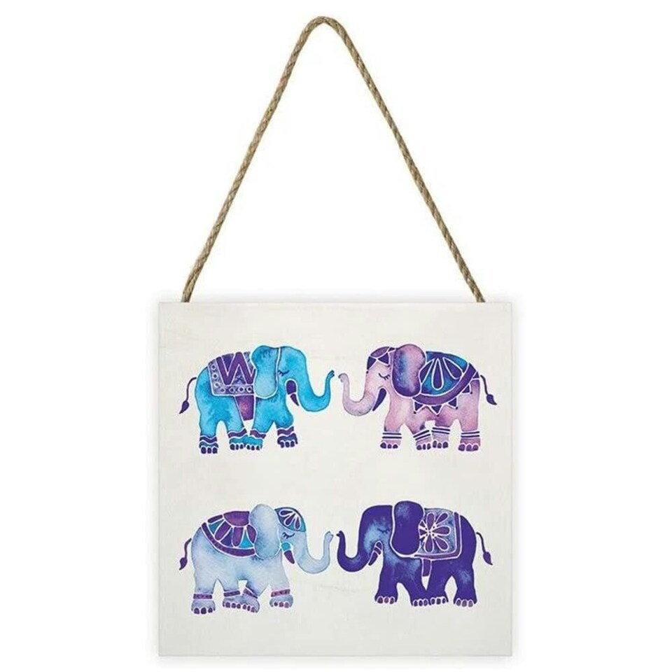 CAT COQUILLETTE (ELEPHANTS) WOODEN BLOCK - WOOD PANEL