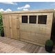 image 2 of 14 x 3 Garden Shed Pressure Treated T&G PENT Wooden Garden Shed - 3 Windows + Double Doors  (14' x 3' / 14ft x 3ft) (14x3)