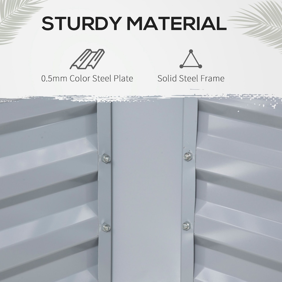 image 1 of Outsunny Raised Garden Bed Planter Box with Greenhouse, Large Window, Clear