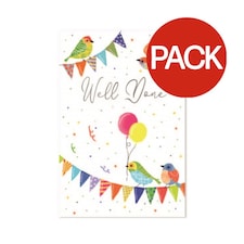 Simon Elvin Well Done Greetings Card (Pack of 6) - White/Multicoloured - One Size White | One Size
