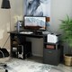 image 6 of HOMCOM Wood Computer Desk Laptop Workstation Drawer Shelf for Home Office
