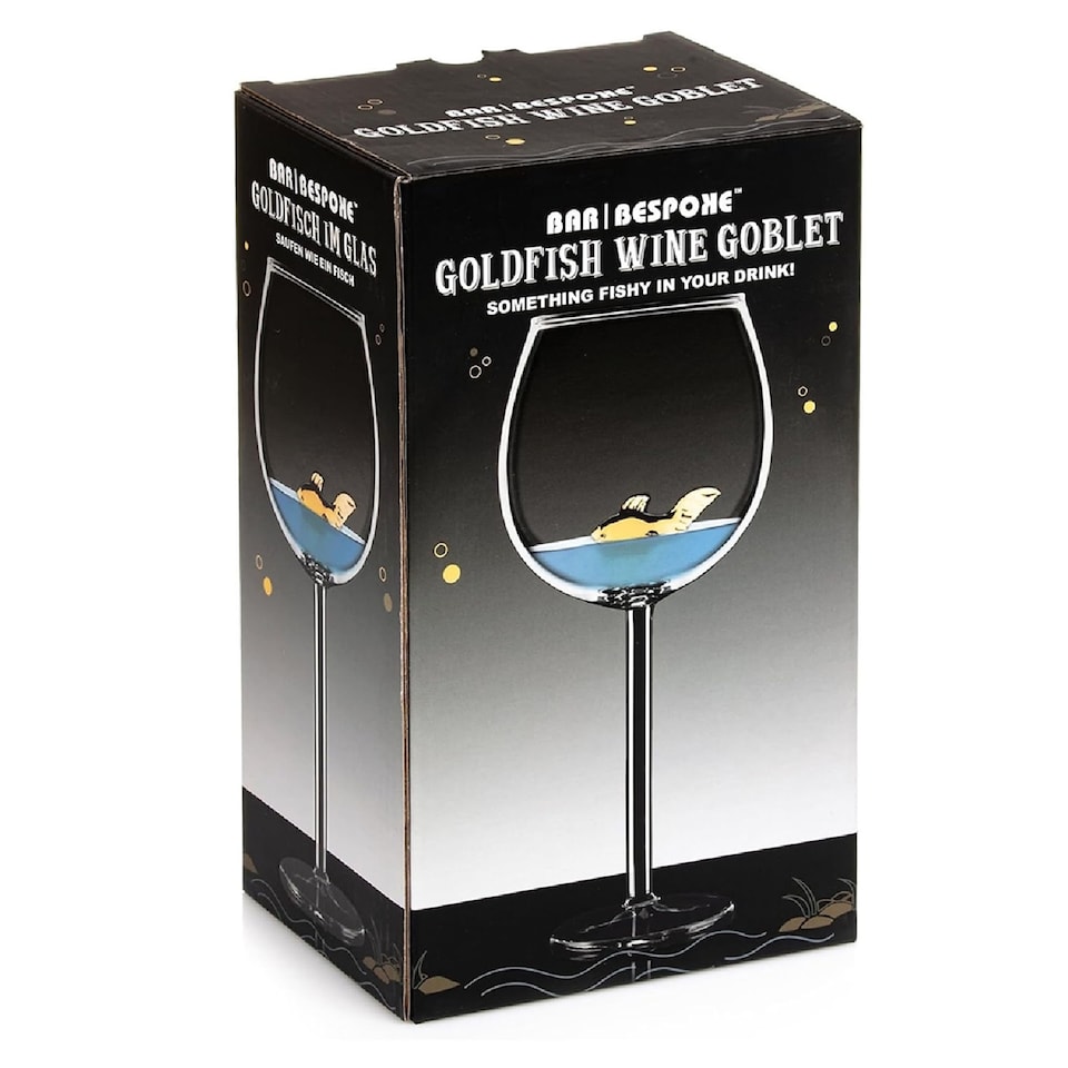 image 1 of Bar Bespoke Goldfish In A Wine Glass 500ml Clear