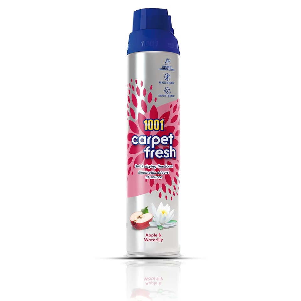 image 1 of 1001 Carpet Fresh Apple Waterlily Carpet Foam Freshener Odour Remover Carpet Cleaner Indoor Home Use 300ml