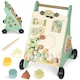 image 2 of AIYAPLAY Wooden Baby Walker, Push Along Walker Toys with Speed Control, Montessori-Inspired Learning Activity Centre with Xylophone, gears and Bead Maze for 18+ Months Boys Girls, Green