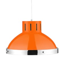 Interiors by Premier Jasper Orange and Chrome Pendant Light