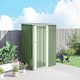 image 9 of Outsunny 5ft x 3ft Garden Storage Shed, Outdoor Metal Shed with Sloped Roof, Lockable Door for Tools, Equipment, Light Green