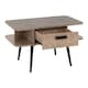 image 2 of Saxton 1 Drawer Coffee Table - L60 x W100 x H43.5 cm - Mid Oak Effect/Grey Brown
