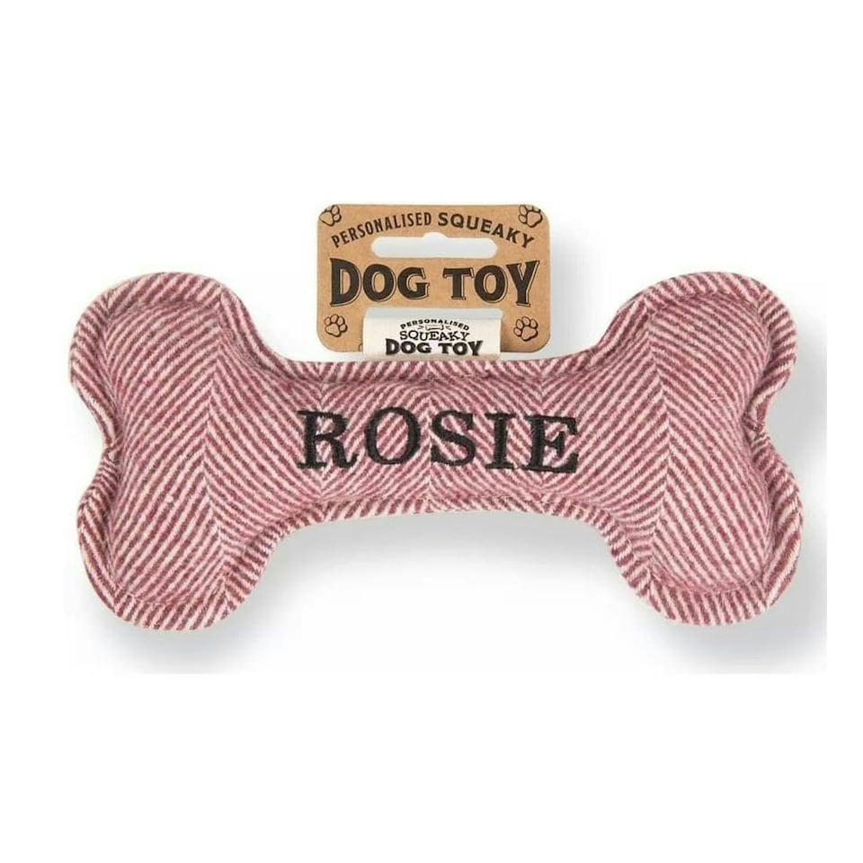 image 1 of History & Heraldry Pre-Personalised Squeaky Bone Dog Toy - Rosie