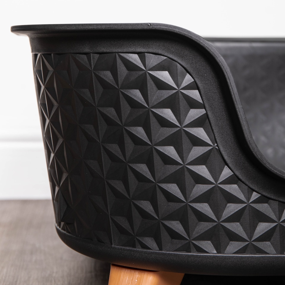 image 1 of 77cm x 58cm Black Plastic Raised Pet Basket with Legs