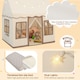 image 8 of COSTWAY Kids Play Tent Indoor Kids Playhouse with Star Lights Brown