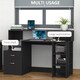 image 4 of HOMCOM Computer Desk with Drawers and Storage Shelves, Office Desk Writing Table with Printer Stand, Large Workstation for Study Play Work Home Office, 137 x 55 x 92cm, Black