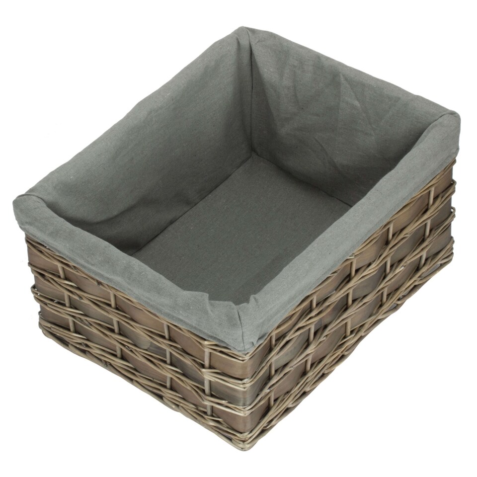 image 1 of Extra Large Grey Scandi Storage Basket With Grey Lining | Grey | Grey