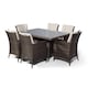 image 4 of Savannah Rectangular 6 Seater Rattan Patio Dining Set | Brown | Brown