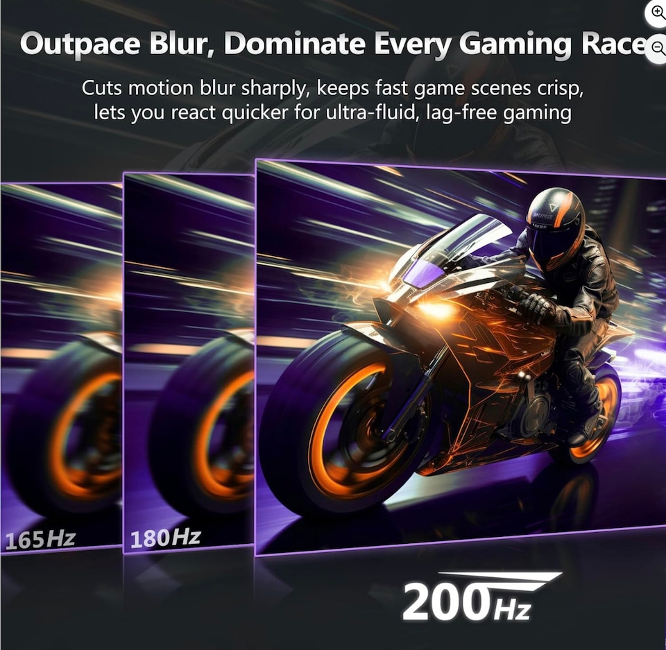 image 1 of Z-Edge 24 Inch Curved Gaming Monitor 200Hz 1ms MPRT, 16:9 Full HD 1080P LED Monitor, VA Panel,  FreeSync, HDMI & DisplayPort - Black | Black | 1