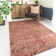 image 2 of KUKOON Red Brown Mottled Shaggy Living Room Area Rug 120cm x 170cm