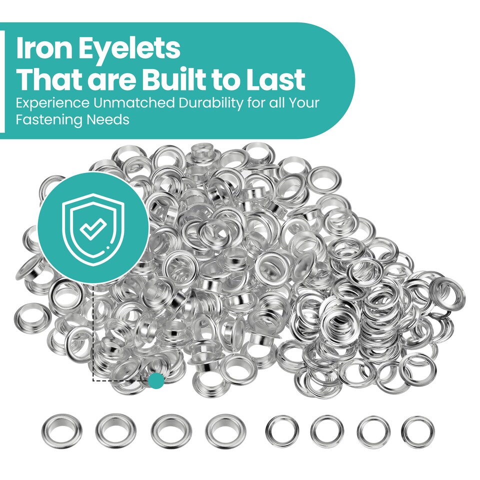 image 1 of 18mm Eyelets with Washers Durable Iron Grommets for DIY Project- 50pcs