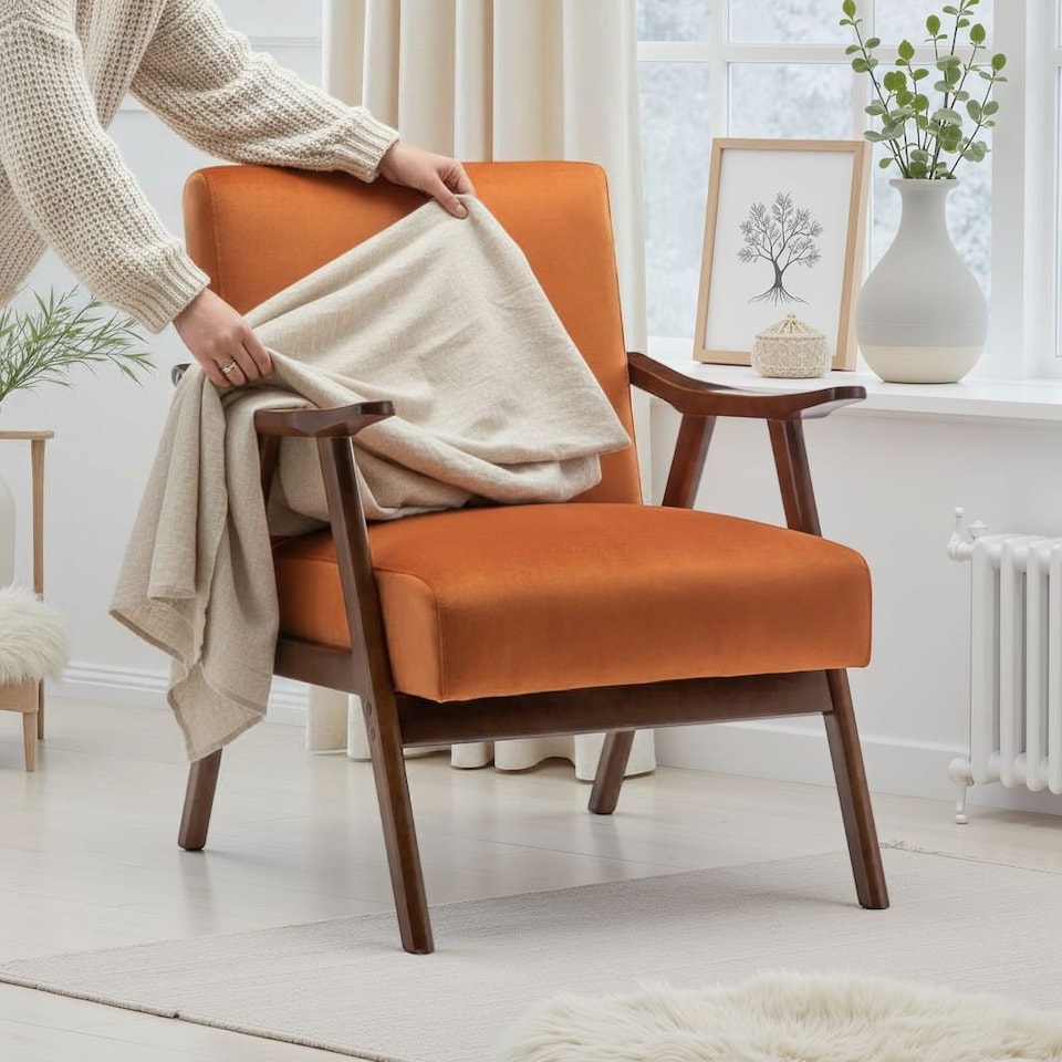 image 1 of Velvet Gold Selma Accent Chair