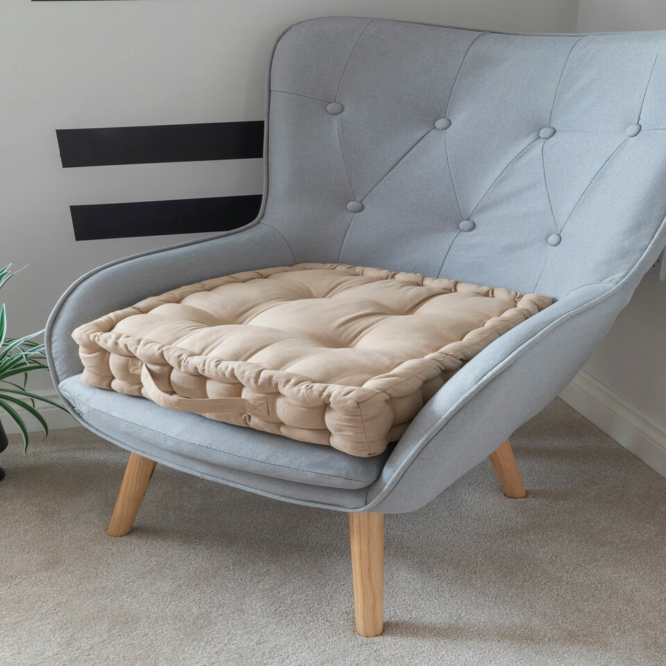 image 1 of Seat Pad Cushion Booster 100% Cotton Cover Extra Thick 10cm 45cm Square