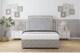 image 1 of Sloomy Sofia Gold Silver Plush Divan Bed With Mattress 2 Drawers Footend With 54" Floor Standing Headboard & 12" Matching Footboard 6' Super King | Silver | Silver | Super King | 1