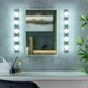 image 1 of ValueLights Silver Chrome Hollywood Make Up Dressing Table Vanity Light IP44 Wall Light Glass Globe Lamp Shade - Bulbs Included