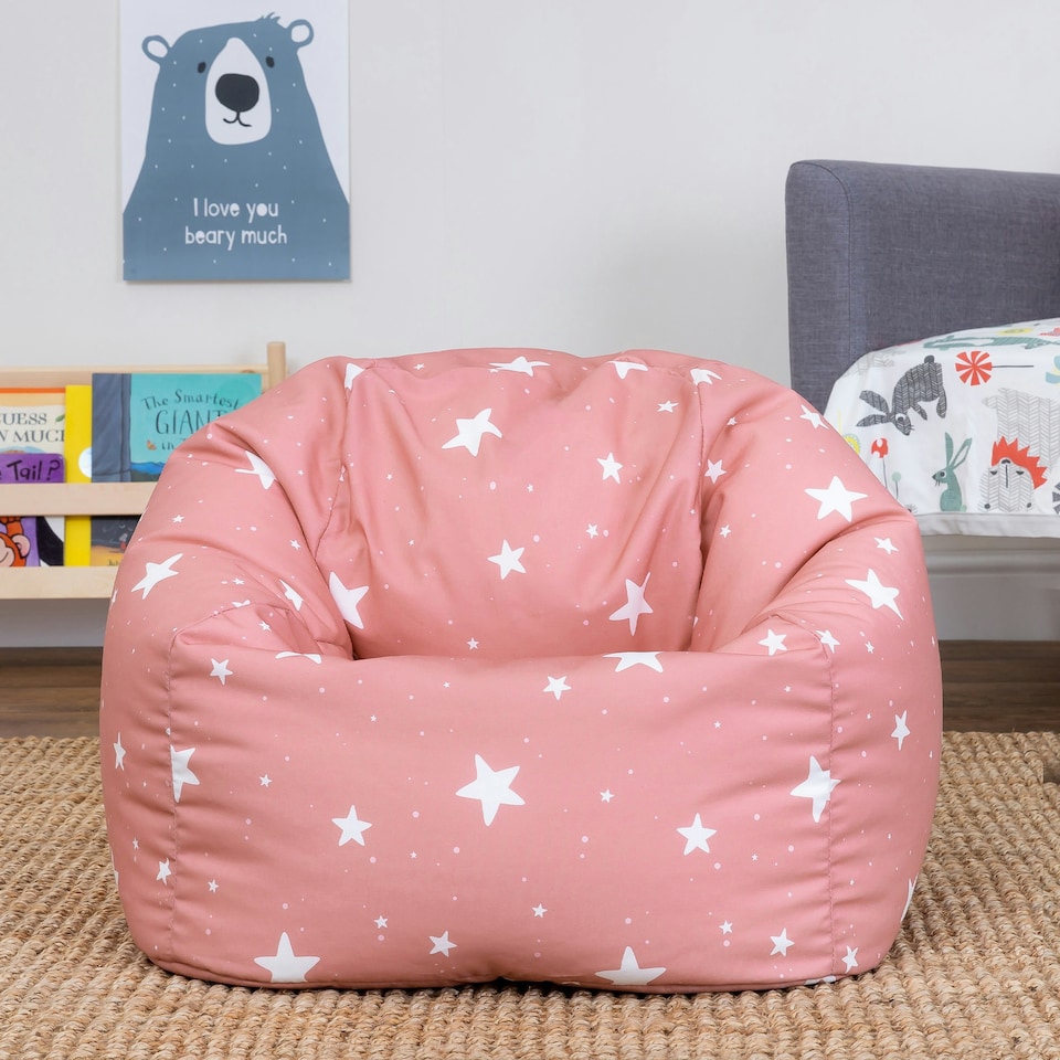 image 1 of icon Kids Starry Skies Bean Bag Chair Pink Childrens Bean Bags Pink