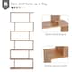 image 3 of HOMCOM 6-Tier Wooden Modern S-Shaped Shelf Storage Unit Home Office Maple Colour