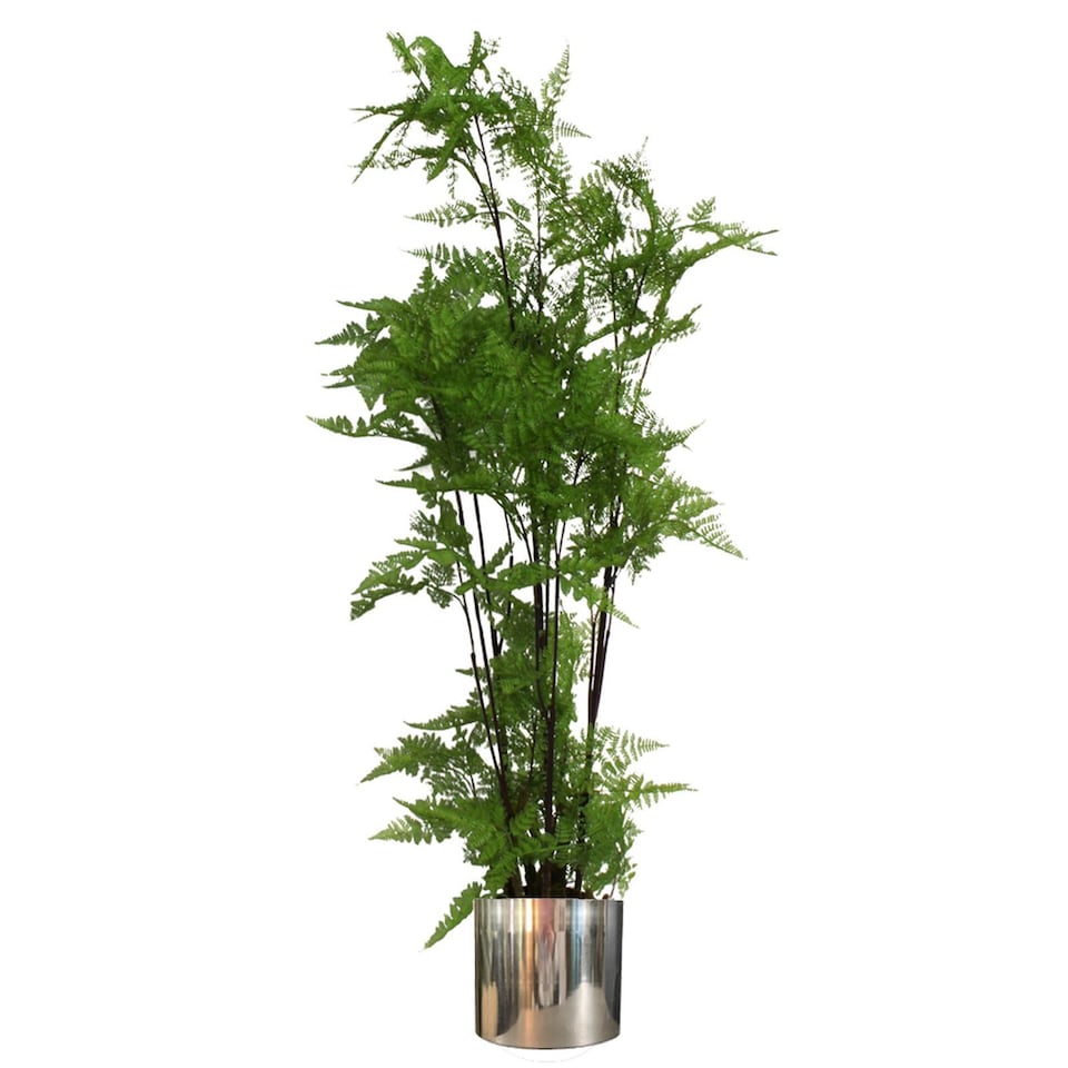 image 1 of Leaf Metal Planter Plant Pot with Polished Silver Finish 20 x 18cm | Silver