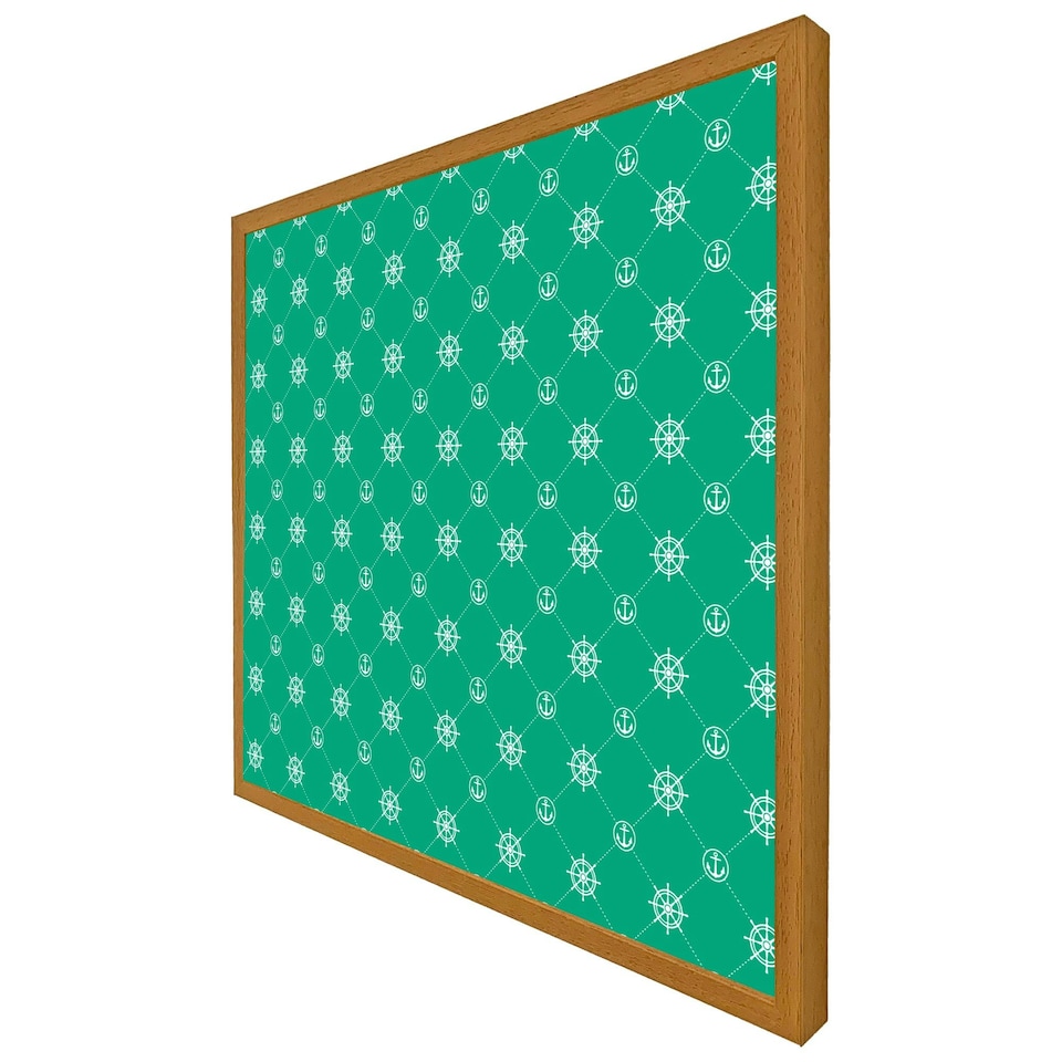 image 1 of Nautical elements on green (Picutre Frame) Brown | Oak | XS