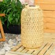 image 2 of ValueLights Solar Powered Outdoor Natural Rope Lantern Garden Light Floor Lamp