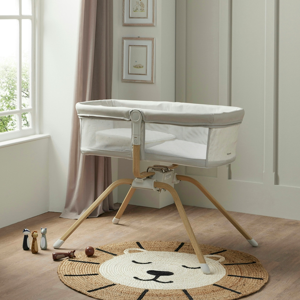 image 1 of Babymore Air Motion Gliding Crib Grey