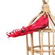 image 1 of Decorative Red Showfeather Bird With Clip