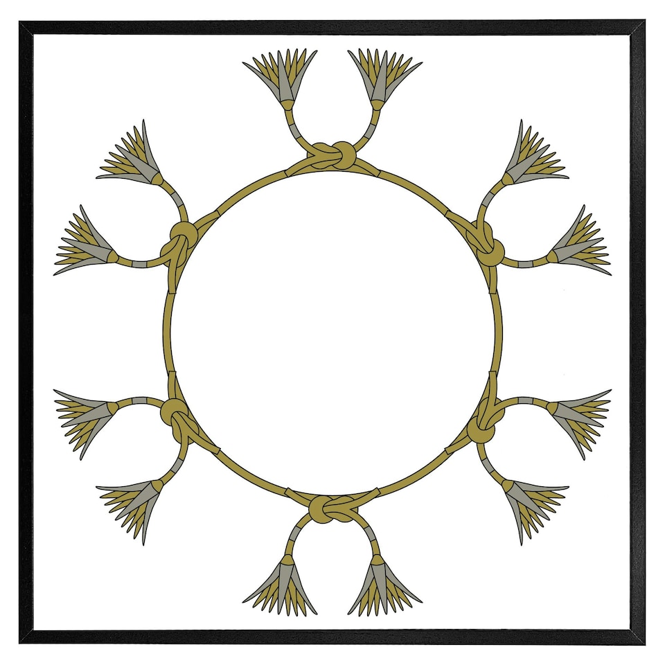 image 1 of Ancient egyptian lotus motifs (Picture Frame) Brown | Oak | XL