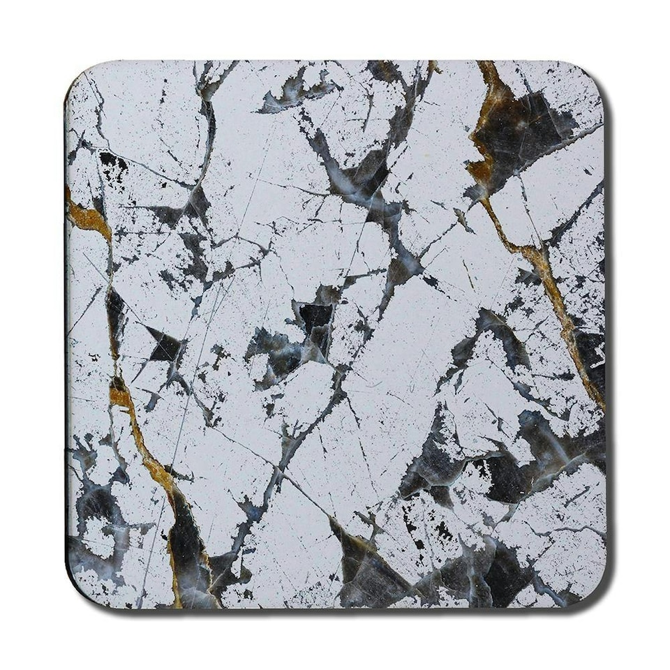 image 1 of Black & Gold Marble (Coaster)